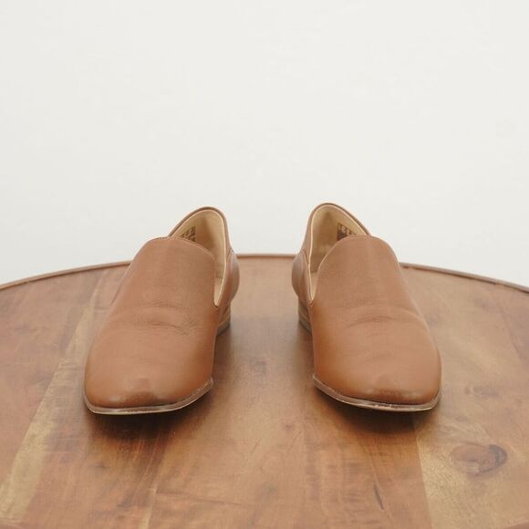 Clarks Womens Pure Viola Dark Tan Loafers Size 8.5 Leather Slip On Casual - Picture 3 of 11